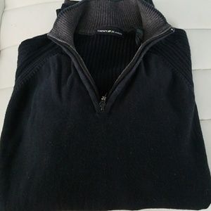 Men's sporty DKNY jeans zip collar sweater large